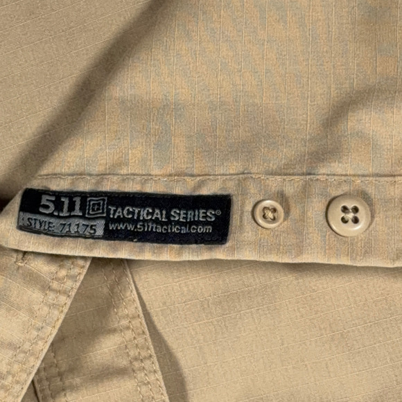 511 Tactical Shirt Adult LARGE Brown Series Ripstop Workwear Utility Pockets - Picture 7 of 10